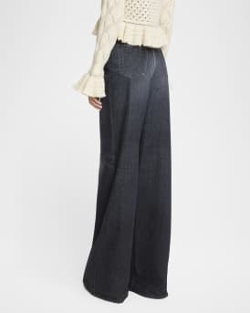 High-Rise Wide-Leg Palazzo Jeans