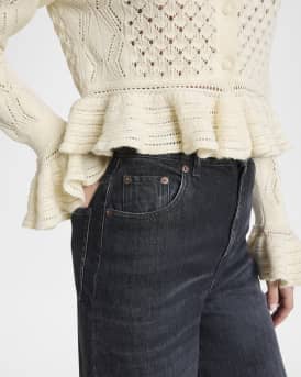 High-Rise Wide-Leg Palazzo Jeans