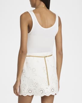 Ribbed Lace-Front Tank