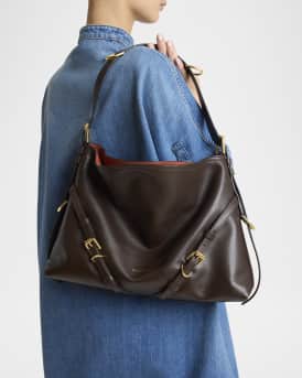 Voyou Medium Shoulder Bag in Shiny Leather