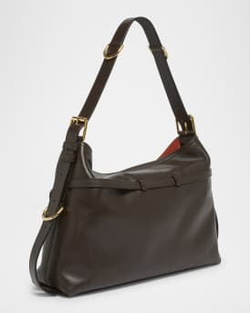 Voyou Medium Shoulder Bag in Shiny Leather