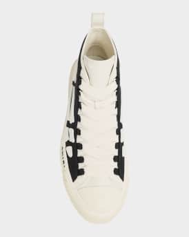 Men's Skel Court Canvas and Leather High-Top Sneakers