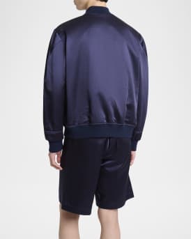 Men's Satin Logo Bomber Jacket