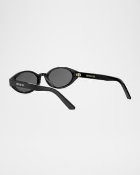DiorPacific R1I Logo-Print Oval Sunglasses