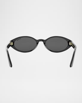DiorPacific R1I Logo-Print Oval Sunglasses