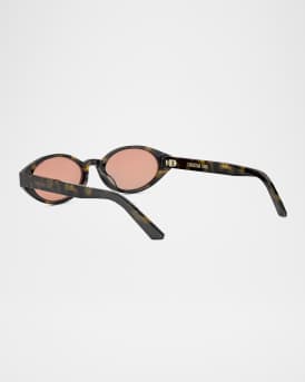 DiorPacific R1I Logo-Print Oval Sunglasses