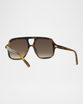 Slim Aviator Logo Sunglasses