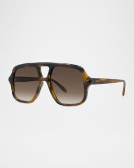 Slim Aviator Logo Sunglasses