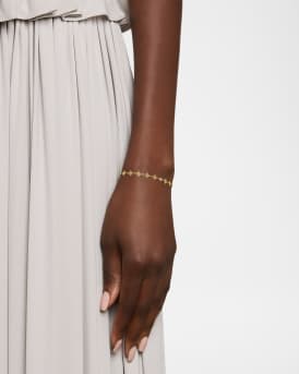 18K Yellow Gold Principessa Diamond Flower Link Bracelet