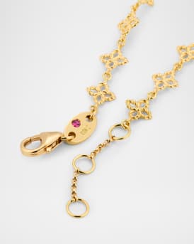 18K Yellow Gold Principessa Diamond Flower Link Bracelet