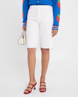 The Maven Bermuda Fray Denim Shorts