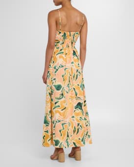 Palm Cotton Midi Dress