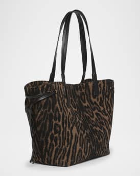 Large Tote Bag in Ocelot Jacquard