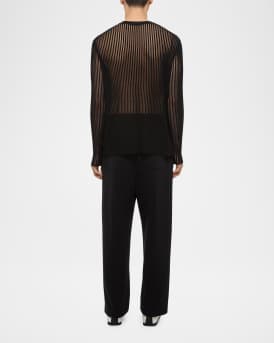 Men's Sheer Vertical Ribbed Top