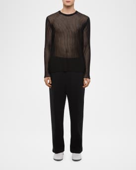 Men's Sheer Vertical Ribbed Top