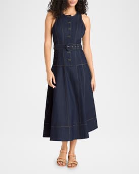 Margaret Sleeveless Denim Midi Dress