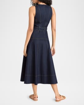 Margaret Sleeveless Denim Midi Dress