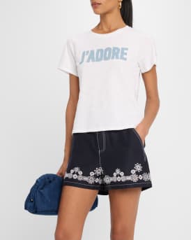 Shrunken Denim J'Adore Tee