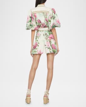 Cora Voluminous Tiered Mini Shirtdress