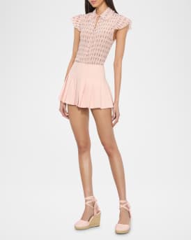 Martel Flutter-Sleeve Blouse