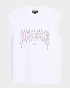 Men's Textured Jersey Sleeveless Logo Graphic T-Shirt