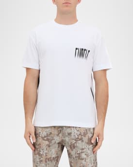 Men's Short-Sleeve Textured Blurred Logo Tee