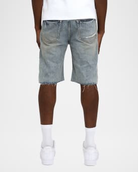 Men's Faros Distressed Cotton Denim Shorts