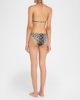 Ocelot Print Jersey Triangle Bikini