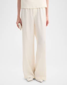 Wide-Leg Silk Trousers