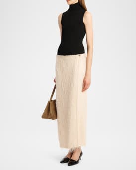 Quinn Fringe Knit Ankle Wrap Skirt