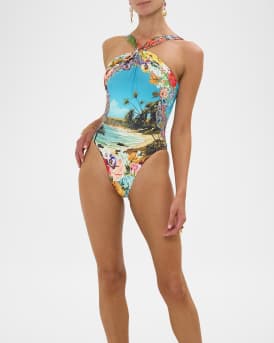 Bathing Bombshell High-Neck One-Piece Swimsuit 
