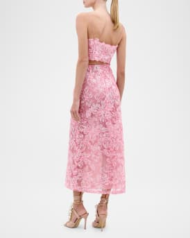 Alida Floral Sequined Crop Top
