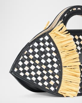 Cleo Fish Basket Leather Top-Handle Bag