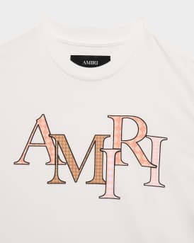 Kid's Staggered Logo Short-Sleeve T-Shirt, Size 4-12