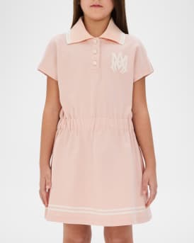 Girl's MA Short-Sleeve Polo Dress, Size 4-12