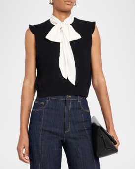 Chiara Sleeveless Tie-Neck Top 