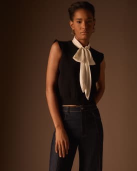 Chiara Sleeveless Tie-Neck Top 