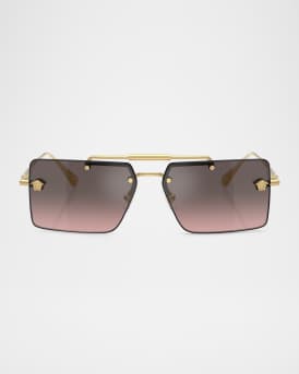 VERSACE 長方形フレムサンクラス 0VE2245 100280 VERSACE VE2245 100280 Gold/Blue 60-13-145 Sunglasses New