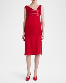 Alicia Patent Leather Peep-Toe Wedge Mules