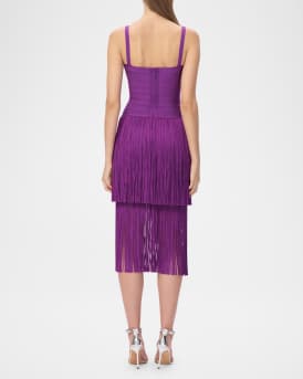 The Georgia Tiered Fringe Midi Dress