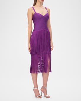 The Georgia Tiered Fringe Midi Dress