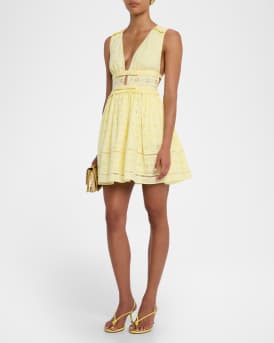 Embroidered Cotton Mini Dress