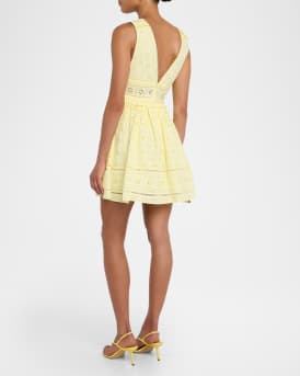 Embroidered Cotton Mini Dress