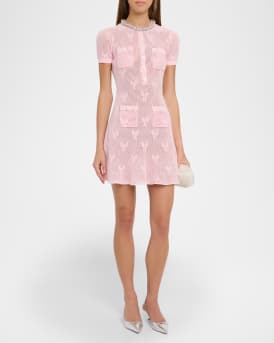Bow Crochet Mini Dress