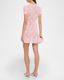 Bow Crochet Mini Dress