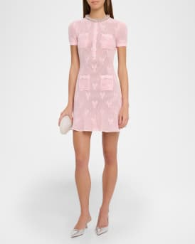 Bow Crochet Mini Dress