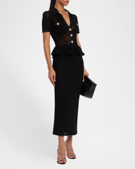 Bow Crochet Midi Dress