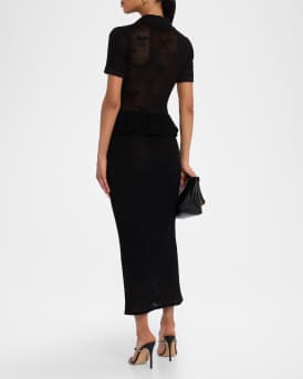 Bow Crochet Midi Dress