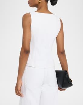 Georgia Scoop-Neck Denim Vest