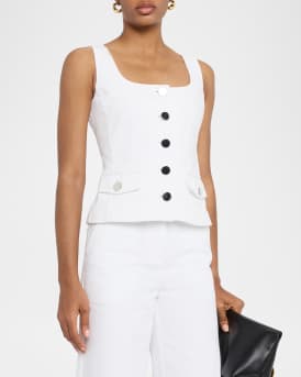 Georgia Scoop-Neck Denim Vest